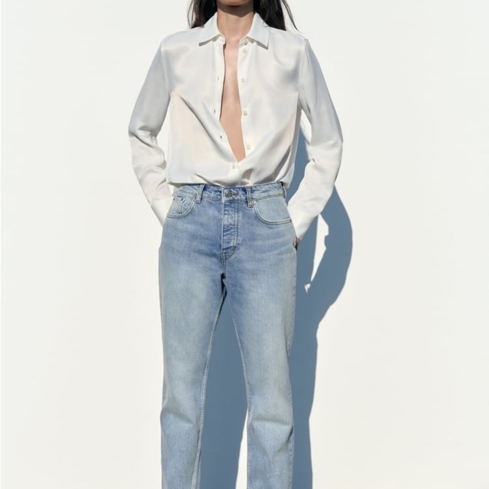 Zara Slim Satin Shirt - worn once!